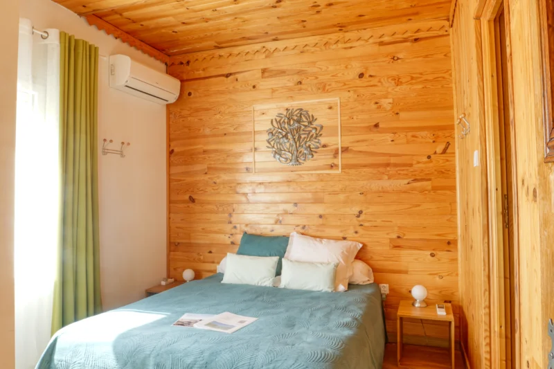 Chambre avec un lit queen size, climatisée